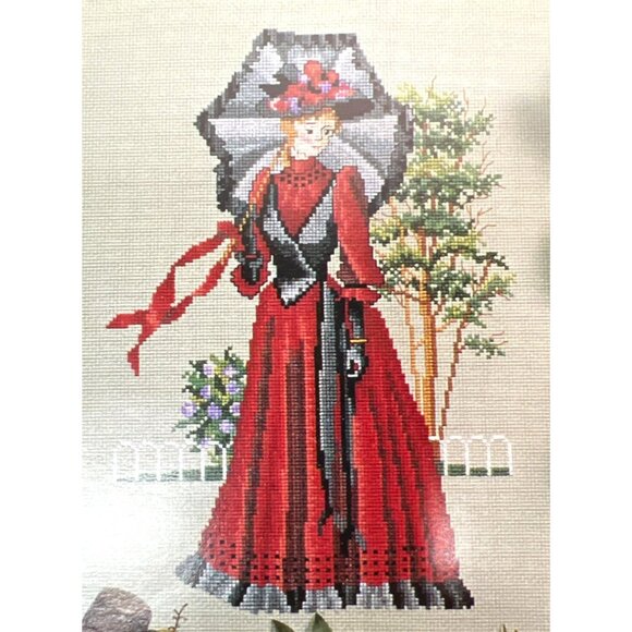 The Silk Parasol Cross Stitch Pattern By Ginger & Spice - Picture 1 of 3